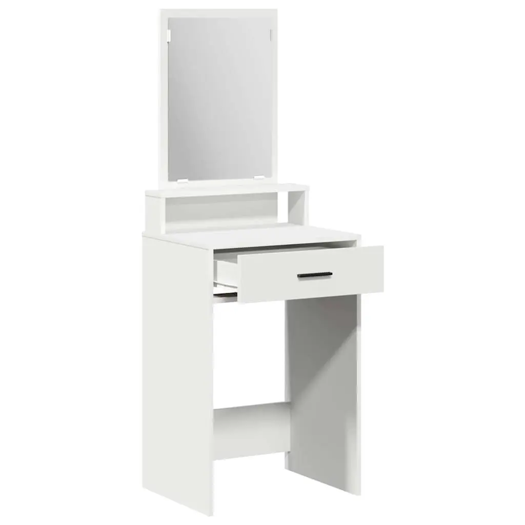 White Dressing Table Bedroom Vanity Unit with Mirror and Drawers Storage
