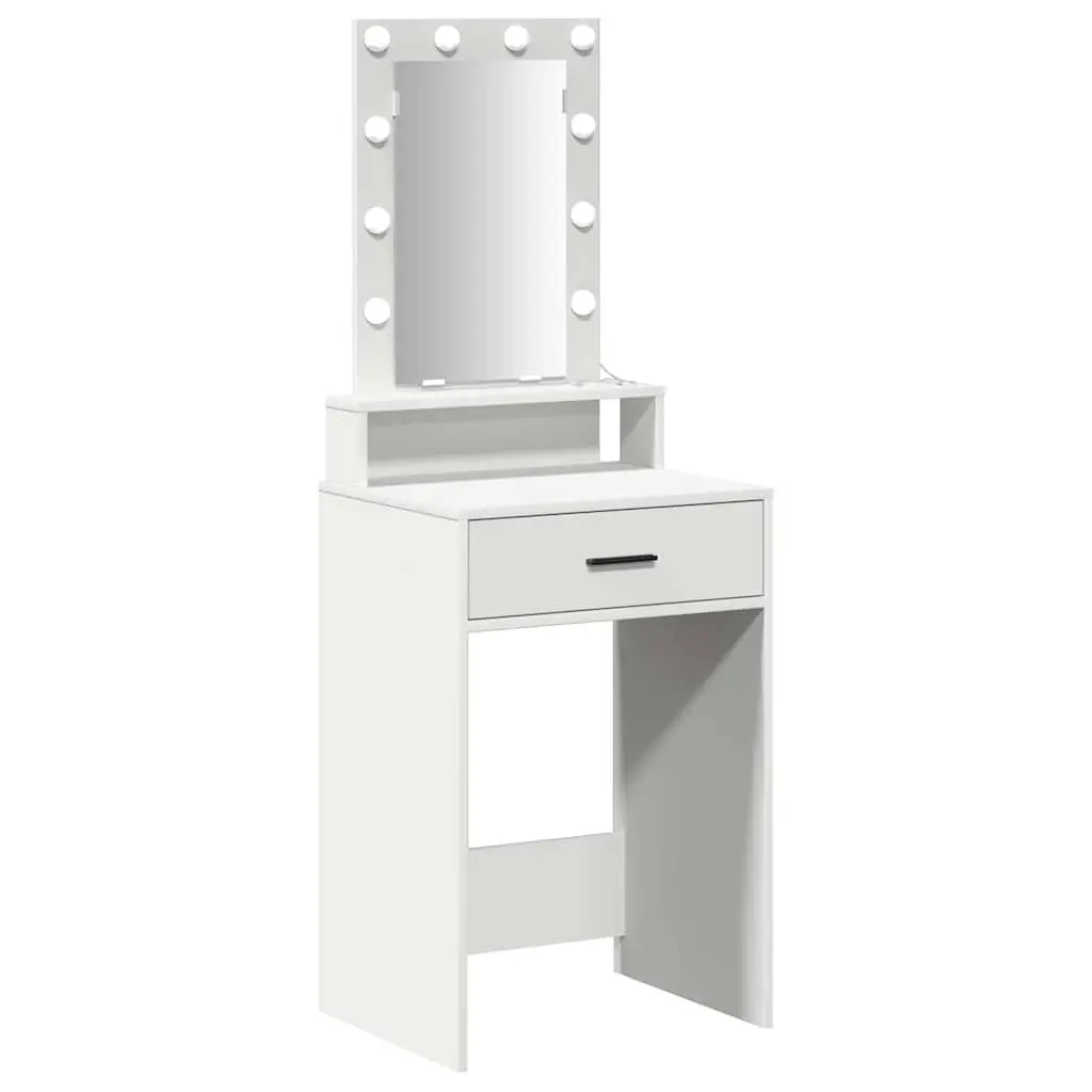 Dressing Table Modern White LED Mirror USB Drawer Storage 50 x 41 x 140 cm
