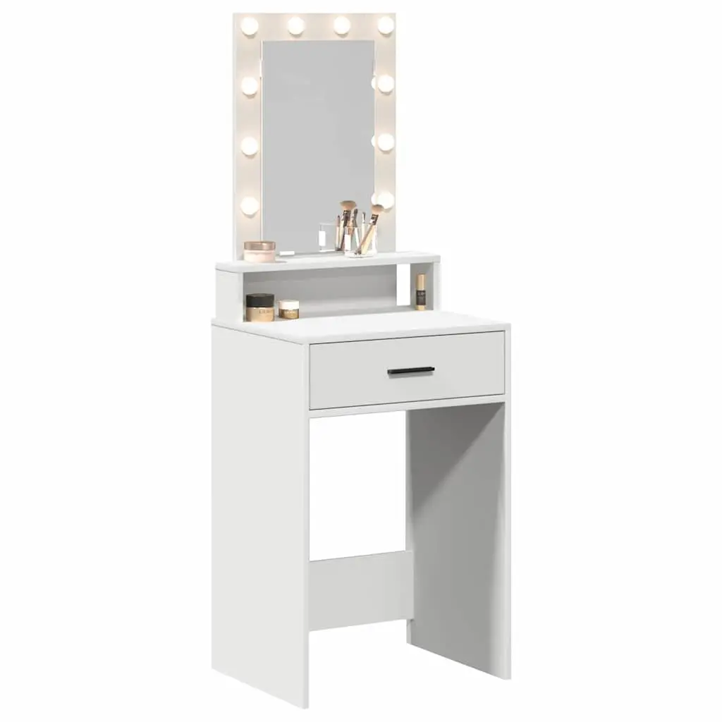 Dressing Table Modern White LED Mirror USB Drawer Storage 50 x 41 x 140 cm
