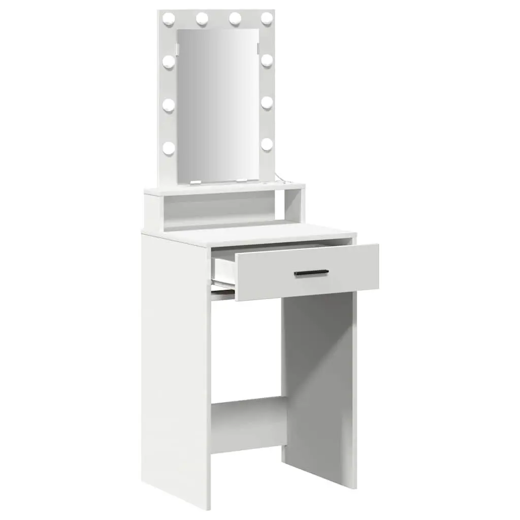 Dressing Table Modern White LED Mirror USB Drawer Storage 50 x 41 x 140 cm
