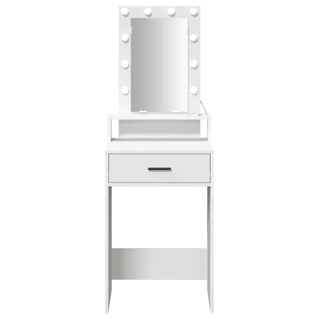 Dressing Table Modern White LED Mirror USB Drawer Storage 50 x 41 x 140 cm
