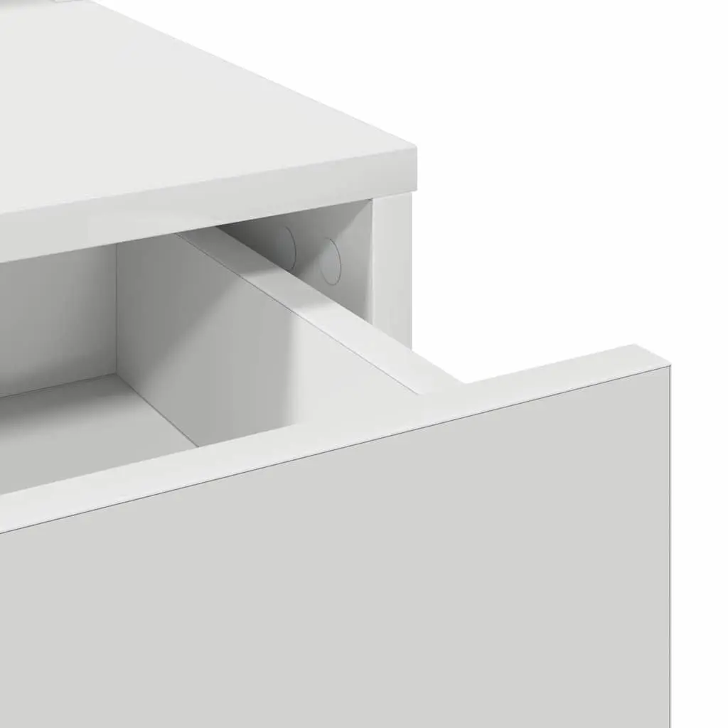 Dressing Table Modern White LED Mirror USB Drawer Storage 50 x 41 x 140 cm