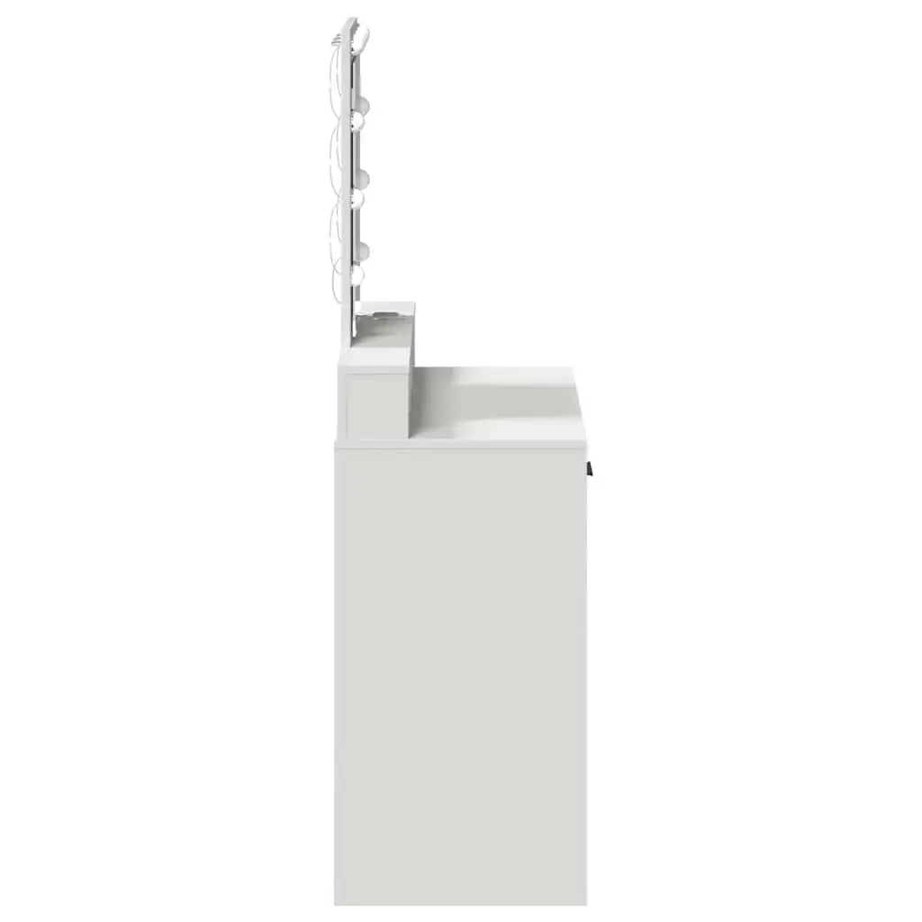 Dressing Table White Modern Vanity Unit with LED Mirror and Drawers 79 x 41 x 140 cm