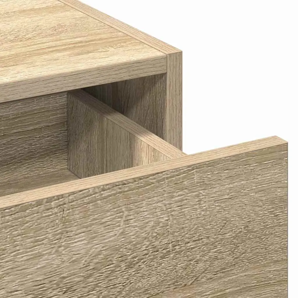 Dressing Table Bedroom Vanity Unit Brown Engineered Wood Mirror Drawers Storage