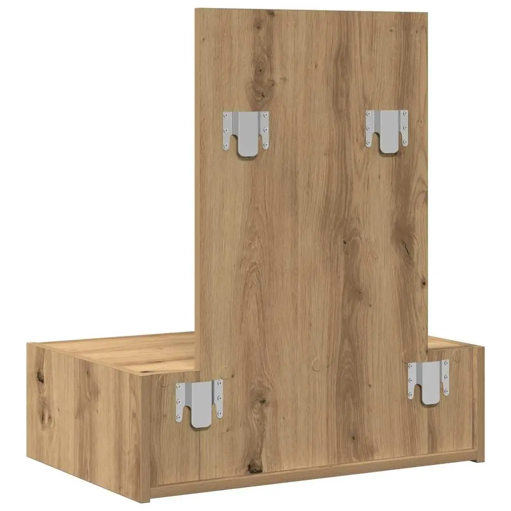 Dressing Table Brown Bedroom Vanity Storage Drawers Mirror Engineered Wood