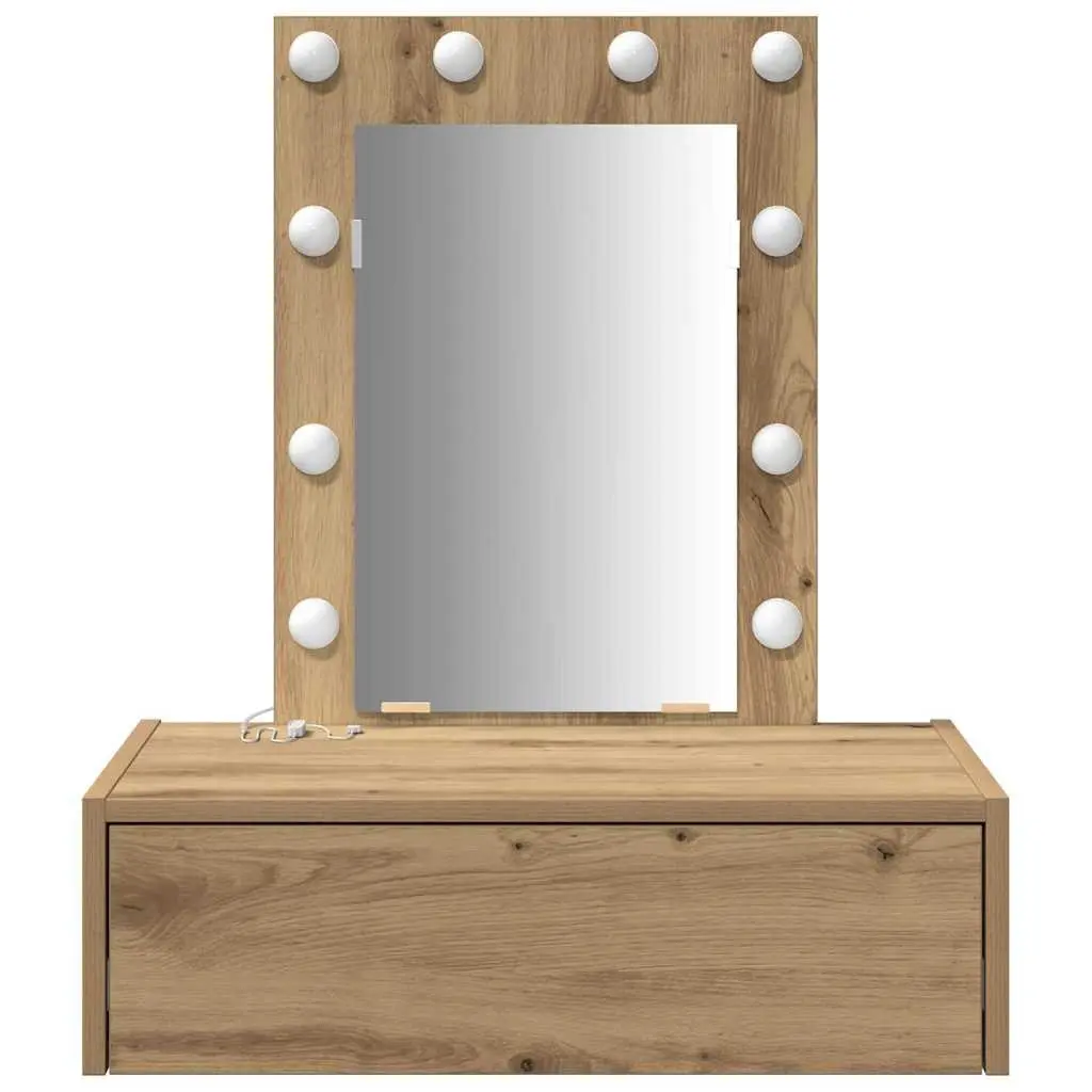 Dressing Table Brown Modern Minimalist Engineered Wood 60 x 40 x 70 cm