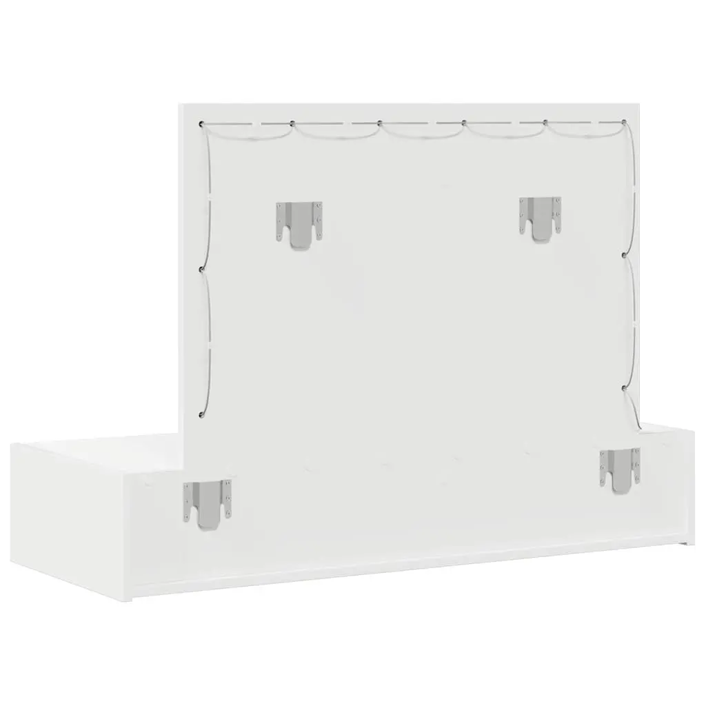 White Dressing Table Bedroom Vanity Unit Engineered Wood Mirror Storage Drawers