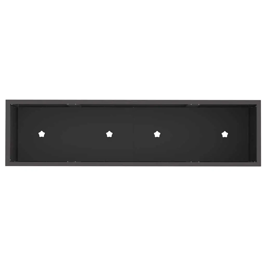 Raised Garden Planter Rectangular Metal Outdoor Black Modern Style 100 x 26 x 82 cm