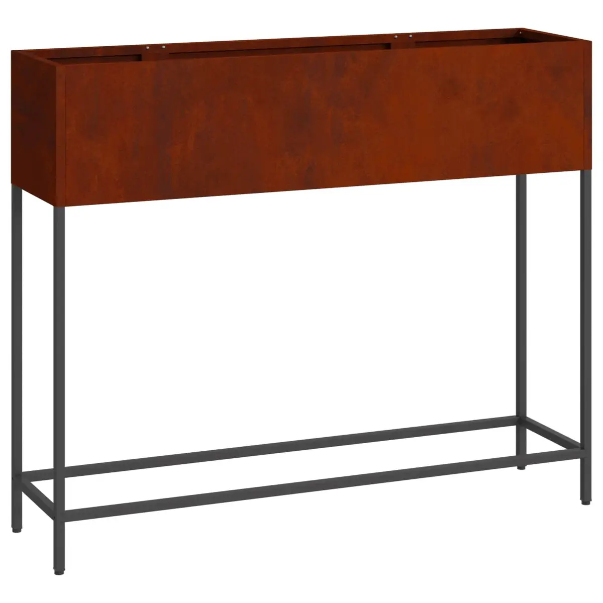 Raised Garden Planter Rectangular Outdoor Metal Weathering Steel 100x26x82cm