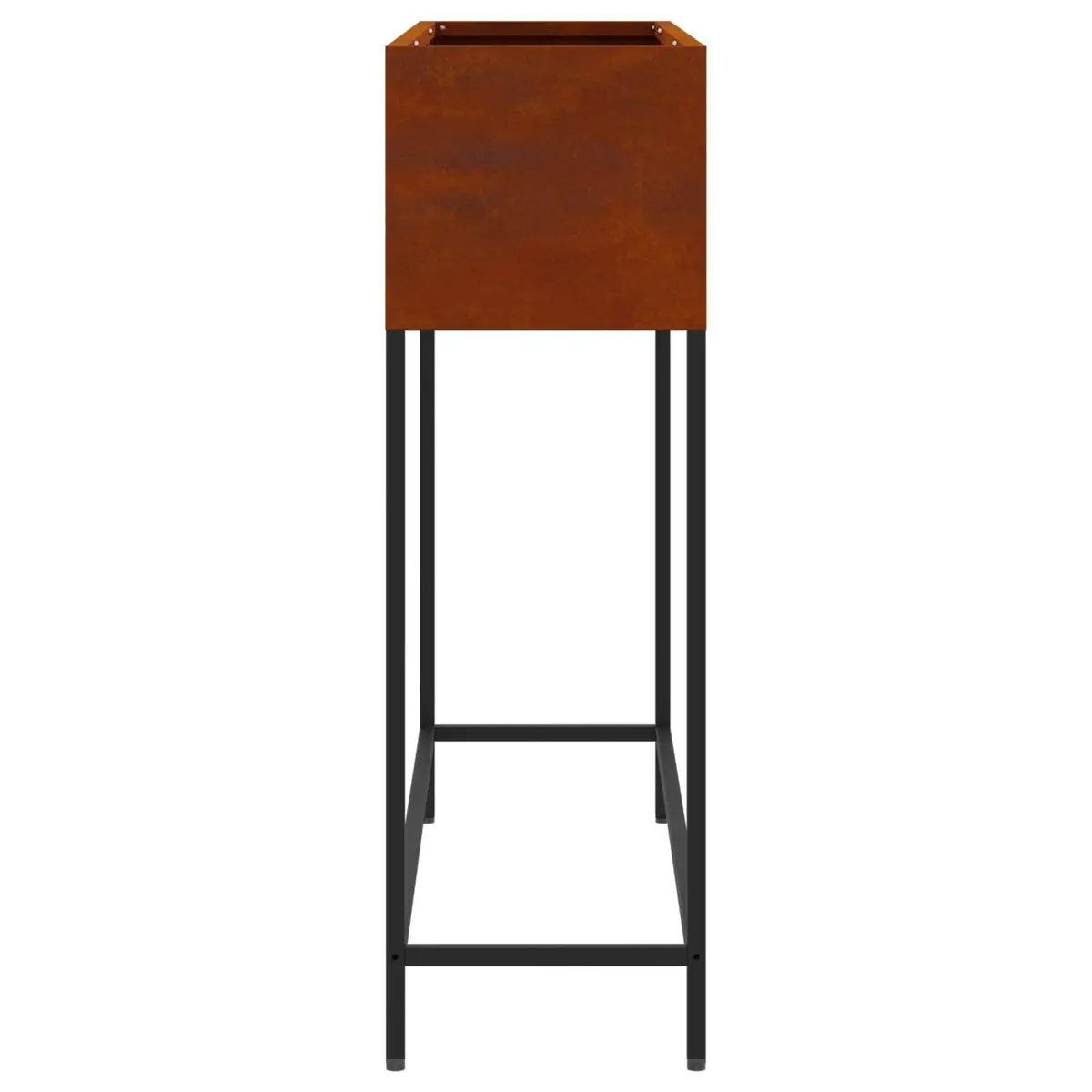 Raised Garden Planter Rectangular Outdoor Metal Weathering Steel 100x26x82cm