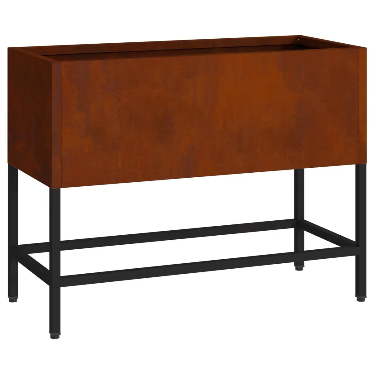 Outdoor Raised Garden Planter Rectangular Weathering Steel Burnt Orange 60x26x45cm