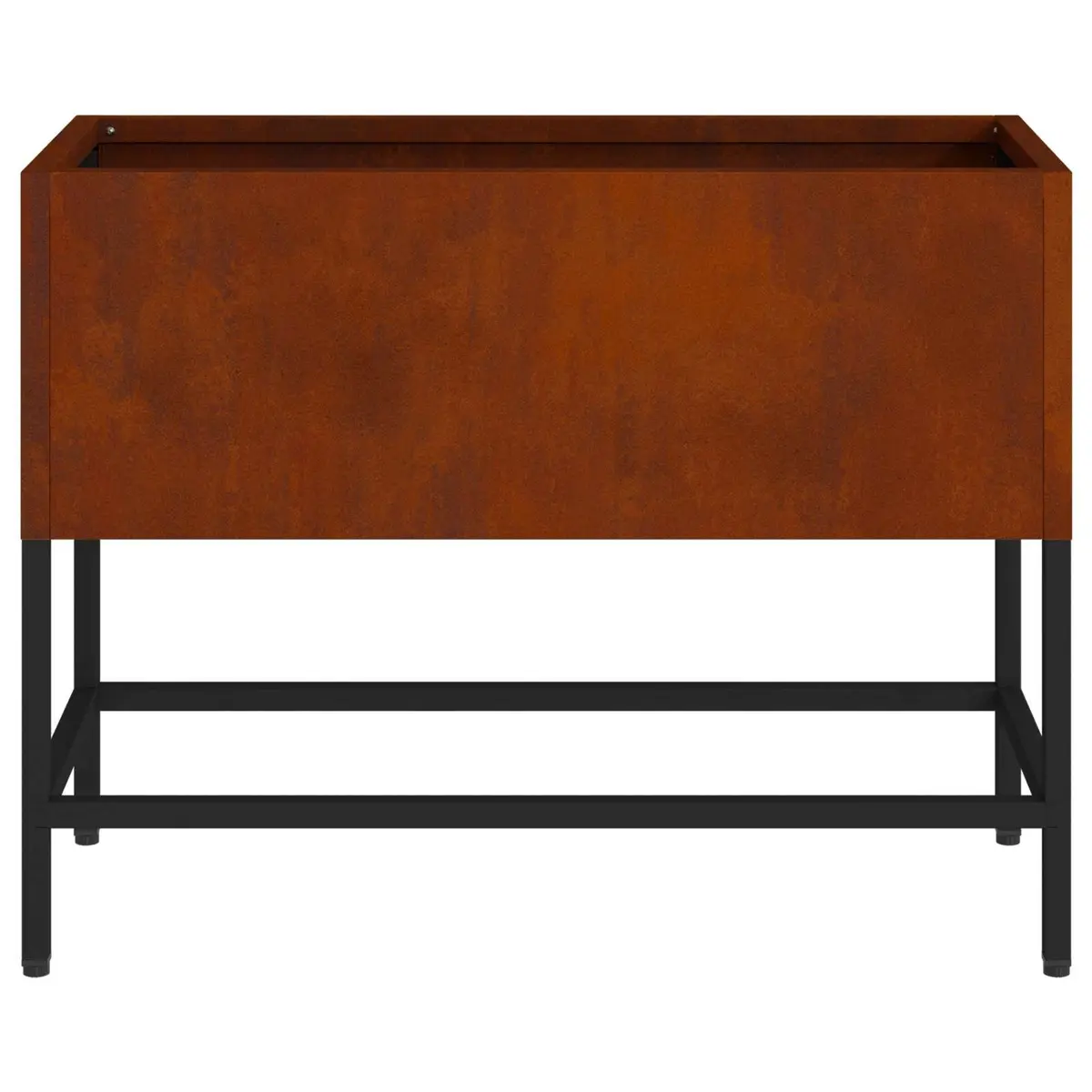 Outdoor Raised Garden Planter Rectangular Weathering Steel Burnt Orange 60x26x45cm
