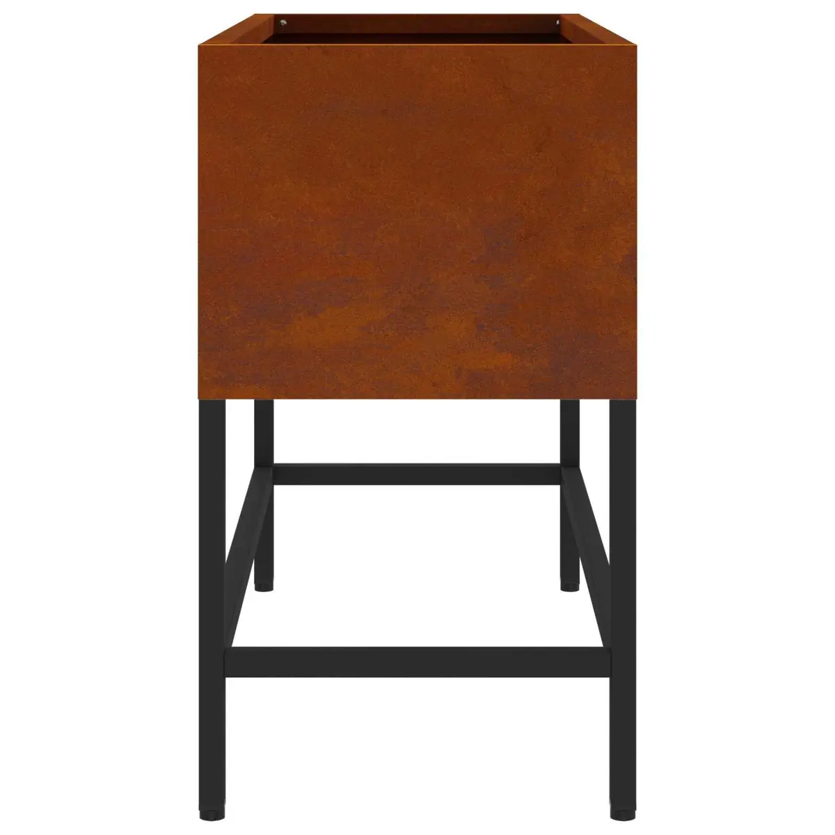 Outdoor Raised Garden Planter Rectangular Weathering Steel Burnt Orange 60x26x45cm