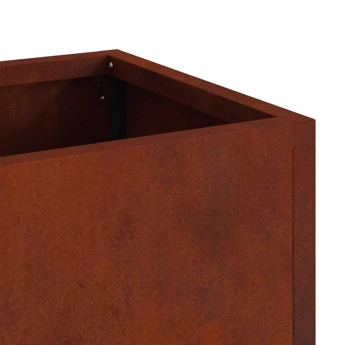 Outdoor Raised Garden Planter Rectangular Weathering Steel Burnt Orange 60x26x45cm