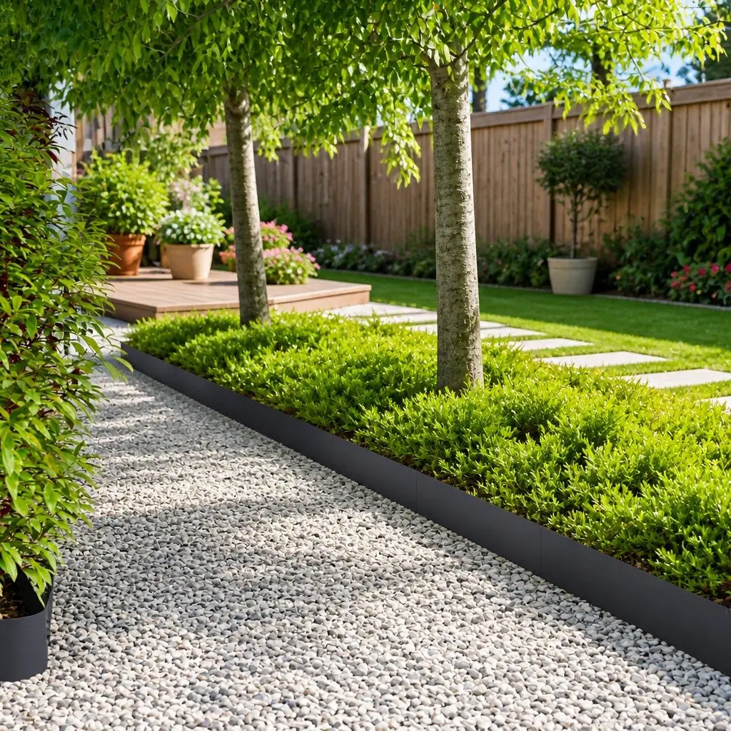 Garden Lawn Edging Black Steel 100cm 30 Pieces
