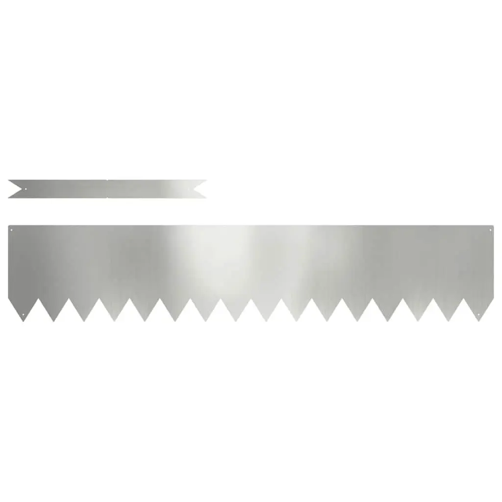 Garden Lawn Edging Galvanised Steel Border 100cm Silver