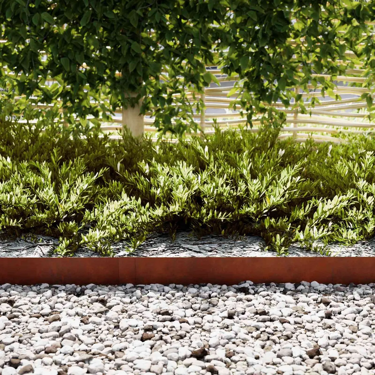Garden Lawn Edging Weathering Steel Brown Rusty 100x20cm 10 Piece