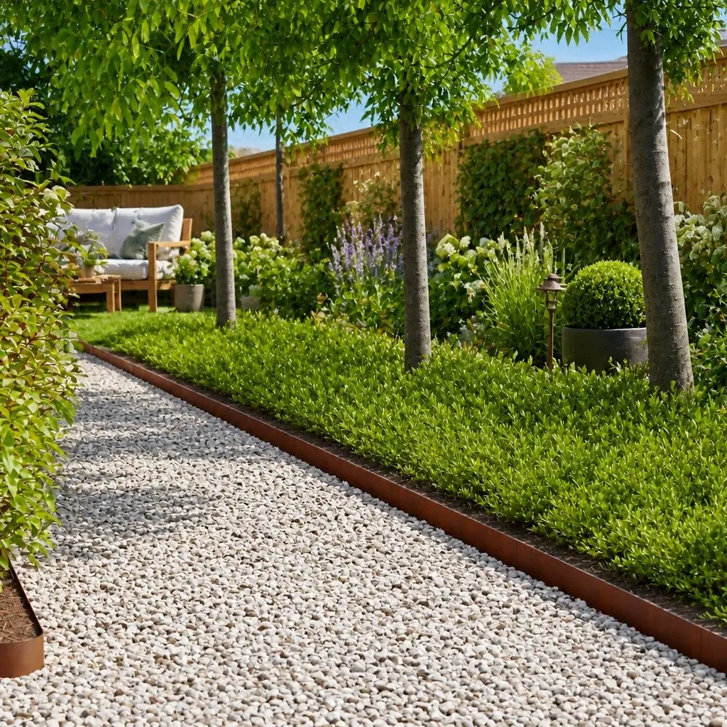 Garden Lawn Edging Weathering Steel Border 20 Piece Landscape Pathway Separator