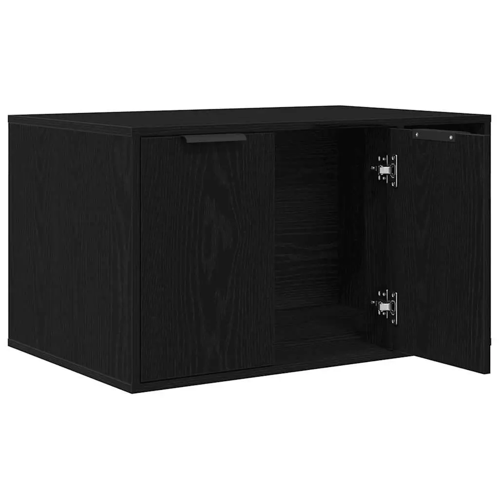 Cat Litter Box Enclosure Furniture Hidden Design Black Oak 80x50x45cm