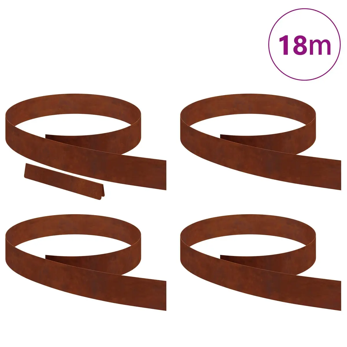 Garden Lawn Edging 4 Pcs Weathering Steel Rusty Border Landscaping Yard Fence