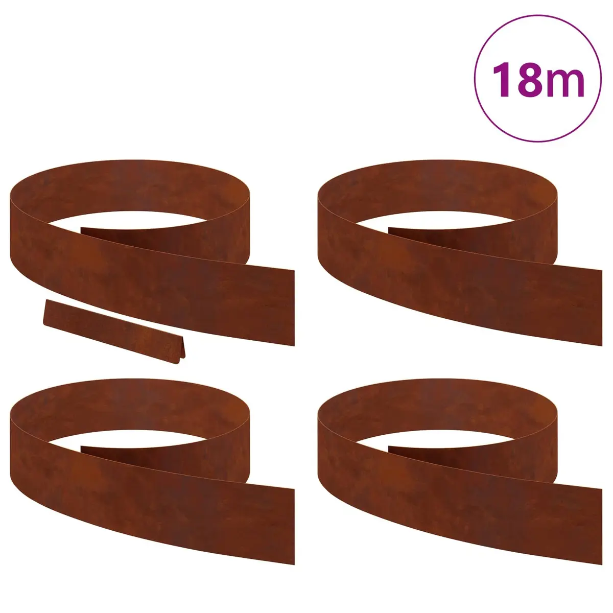 Garden Lawn Edging Weathering Steel Rusty Brown 450cm Outdoor Border
