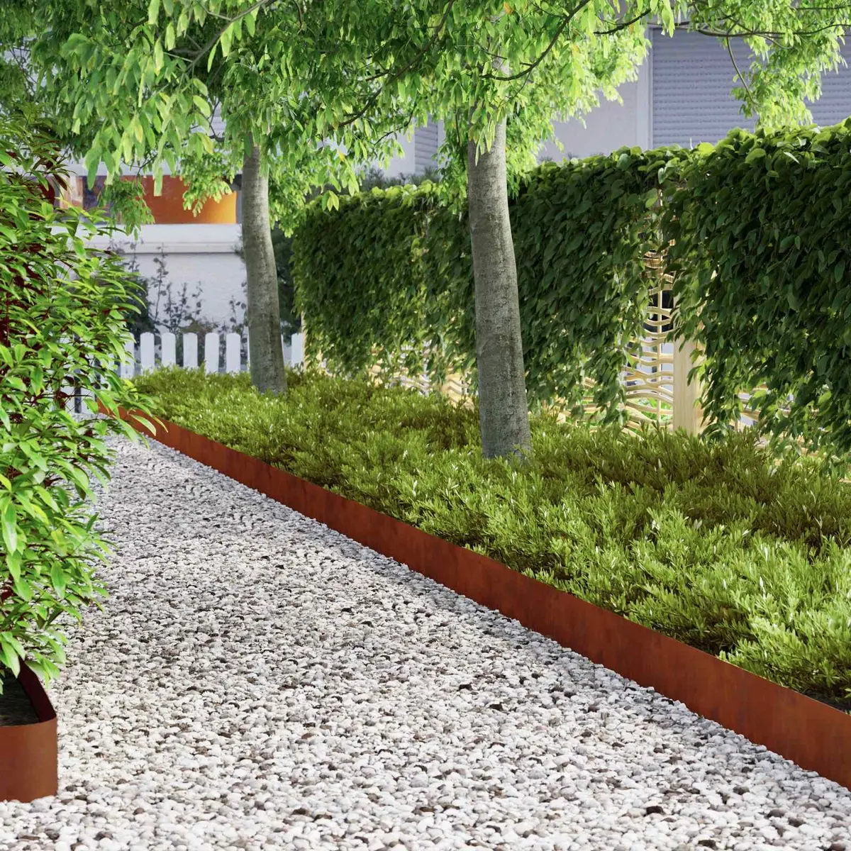 Garden Lawn Edging Weathering Steel Rusty Brown 450cm Outdoor Border