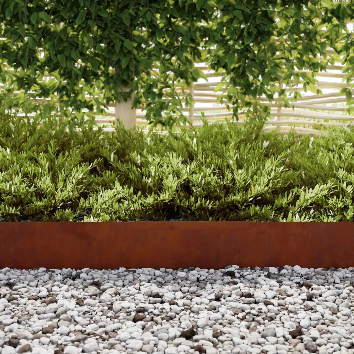 Garden Lawn Edging Weathering Steel Rusty Brown 450cm Outdoor Border