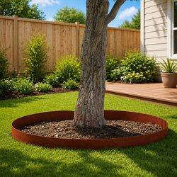 Enhance Your Outdoor Space with 4 Rusty Brown Edging Pieces