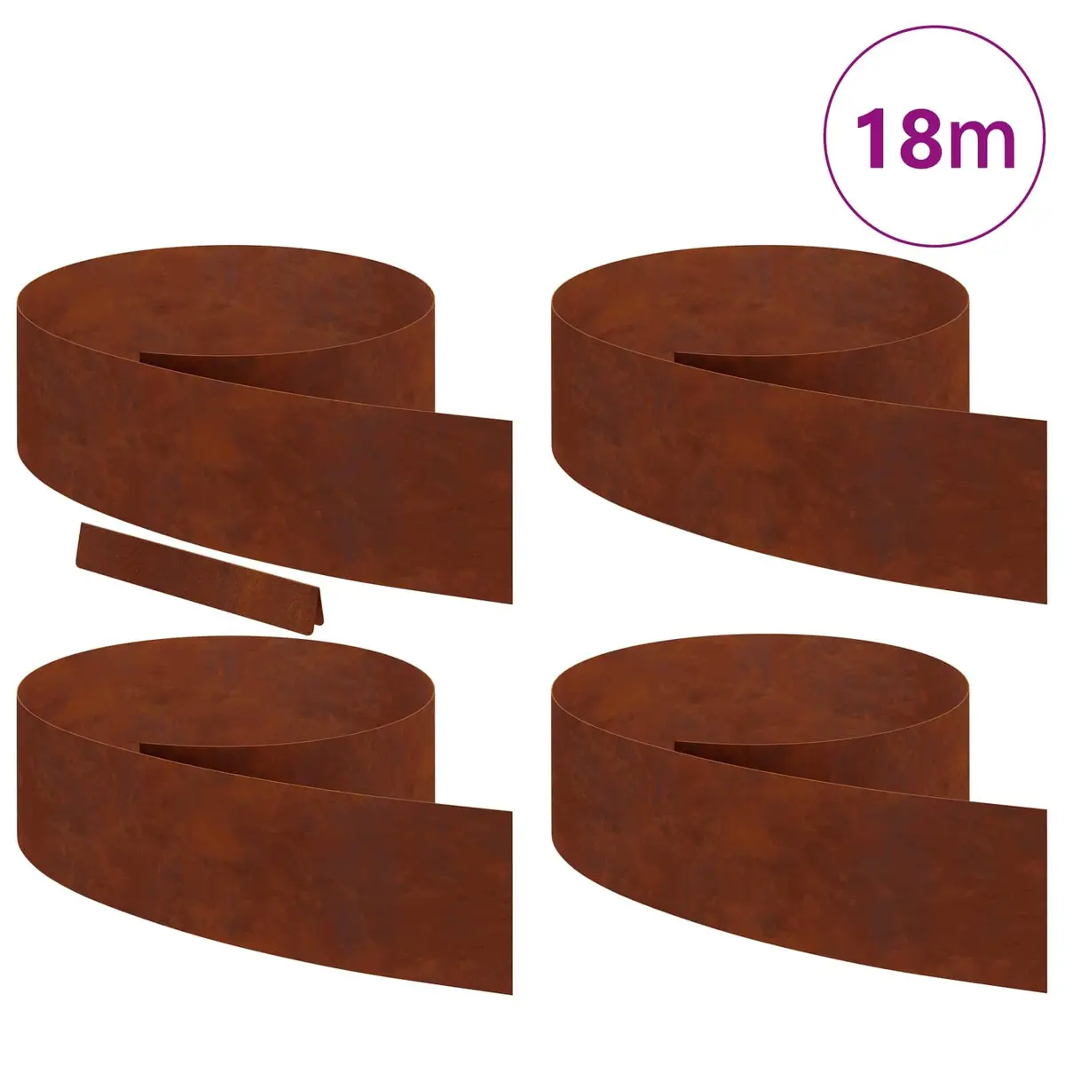 Garden Lawn Edging 4 Pieces Weathering Steel Border Rusty Brown Outdoor