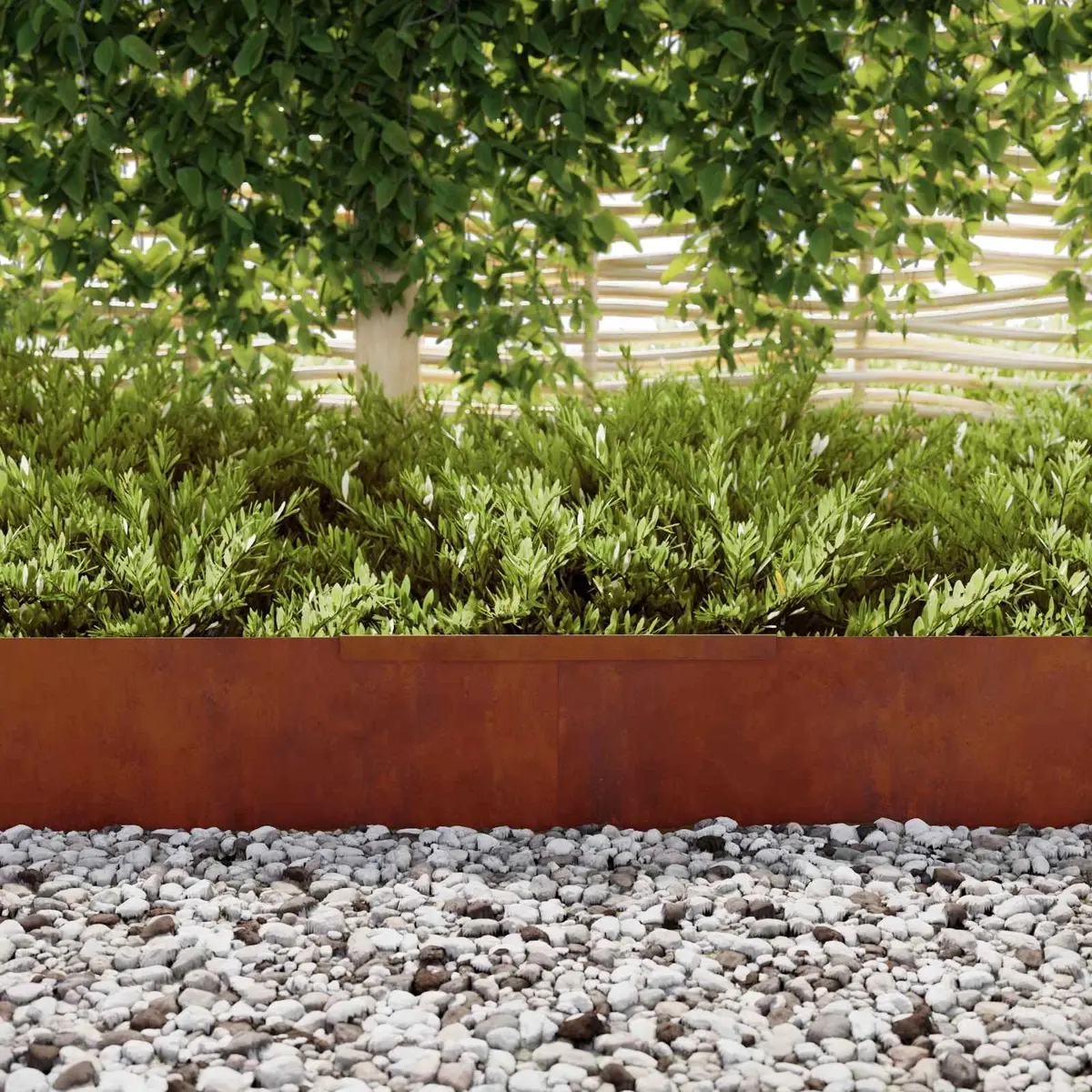 Garden Lawn Edging 4 pcs 450cm Weathering Steel Border Rusty Brown Landscape
