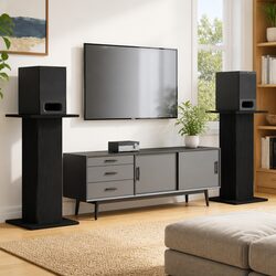Friendly Black Speaker Stands – Ideal for Your Space