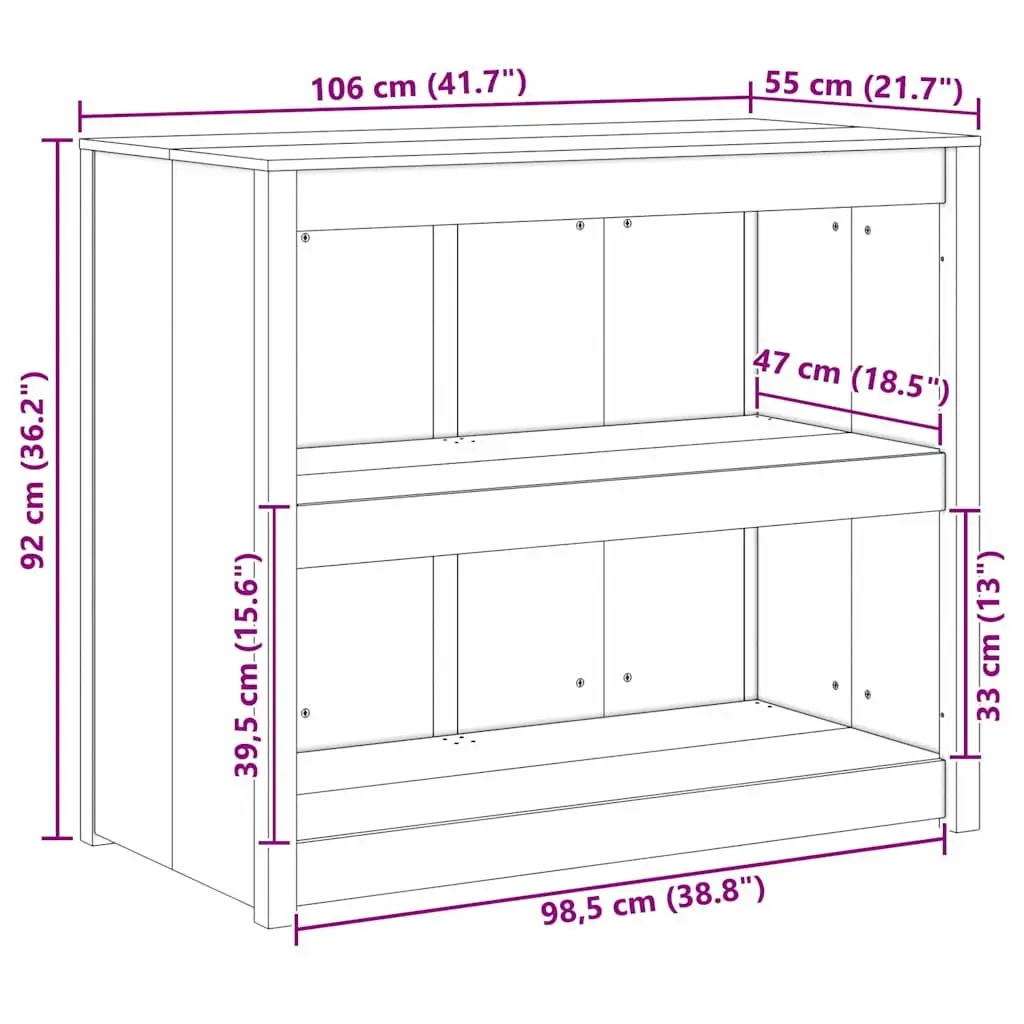 Kitchen Cabinet with Shelves Modern Brown Oak Storage Furniture 106x55x92cm