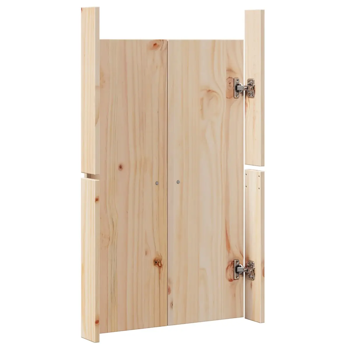 Kitchen Cabinet Doors Rectangular Cream Solid Pine 50 x 9 x 82 cm Modern Flush Surface with Black Handles for Indoor Spaces