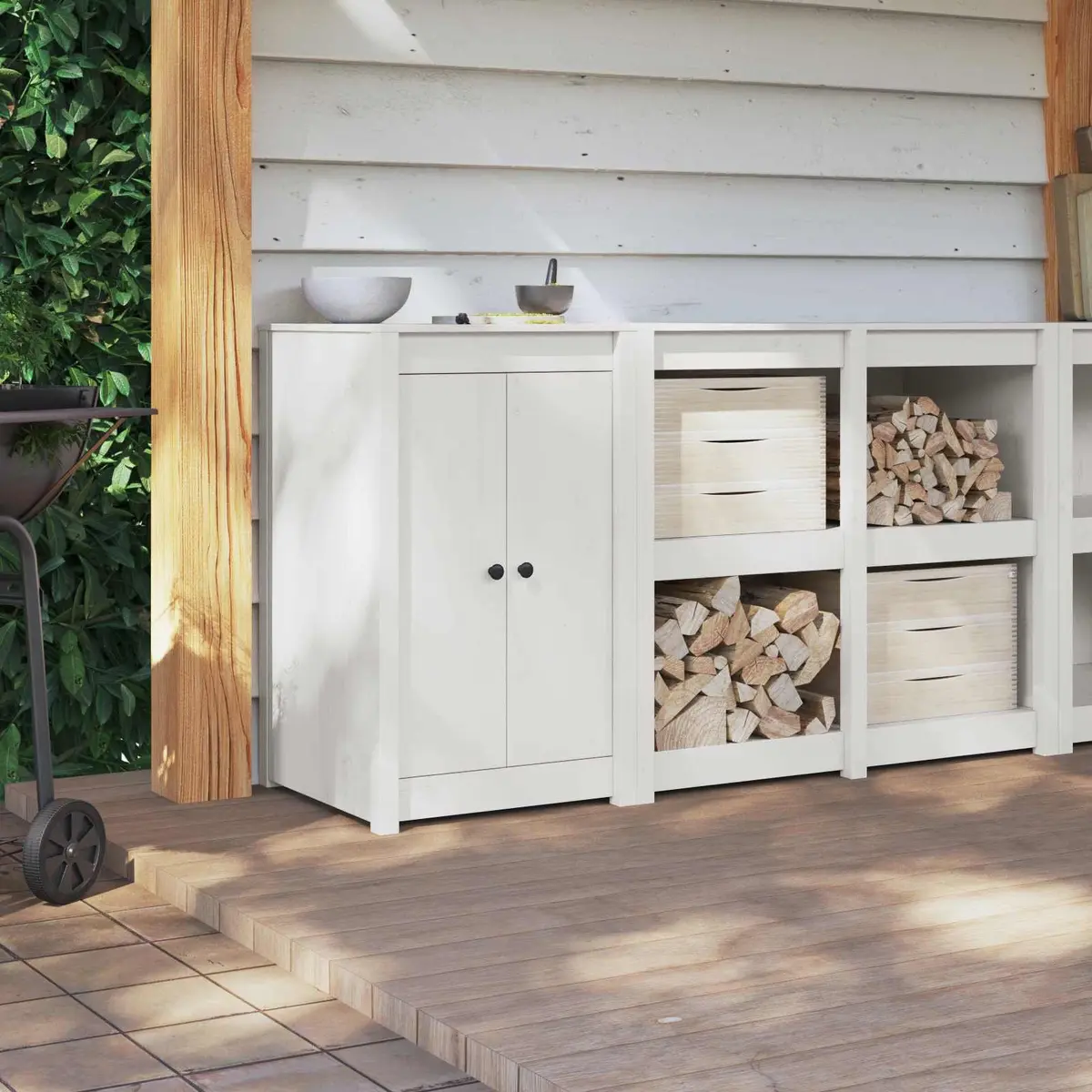 Kitchen Cabinet Door White Solid Pine Modern Design 50 x 82 cm Indoor Storage