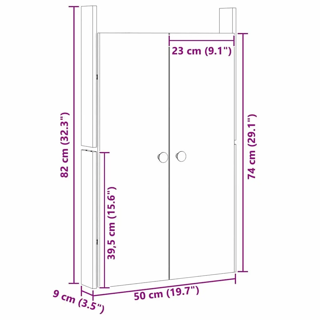Kitchen Cabinet Door White Solid Pine Wood Modern Design 50 x 82 cm Flat Surface