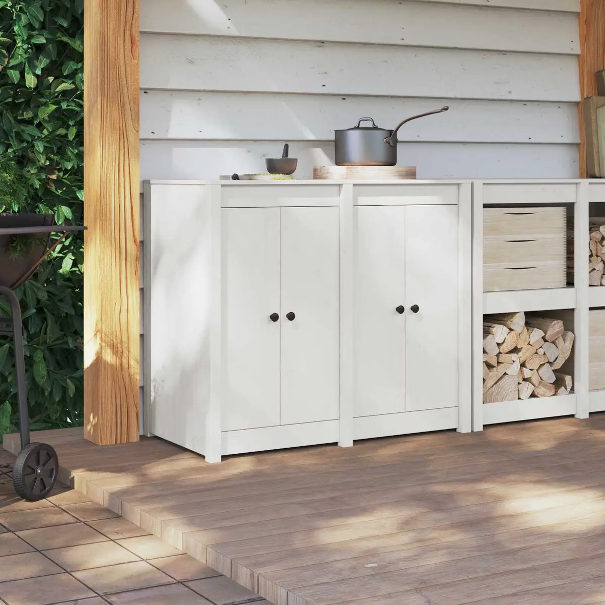 Kitchen Cabinet Door White Solid Pine Wood Modern Design 50 x 82 cm Flat Surface