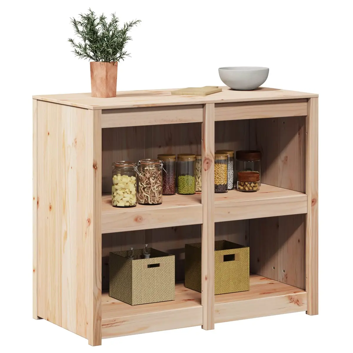 Kitchen Cabinet with Shelf Brown Oak Modern Storage Cupboard 106 x 55 x 92 cm