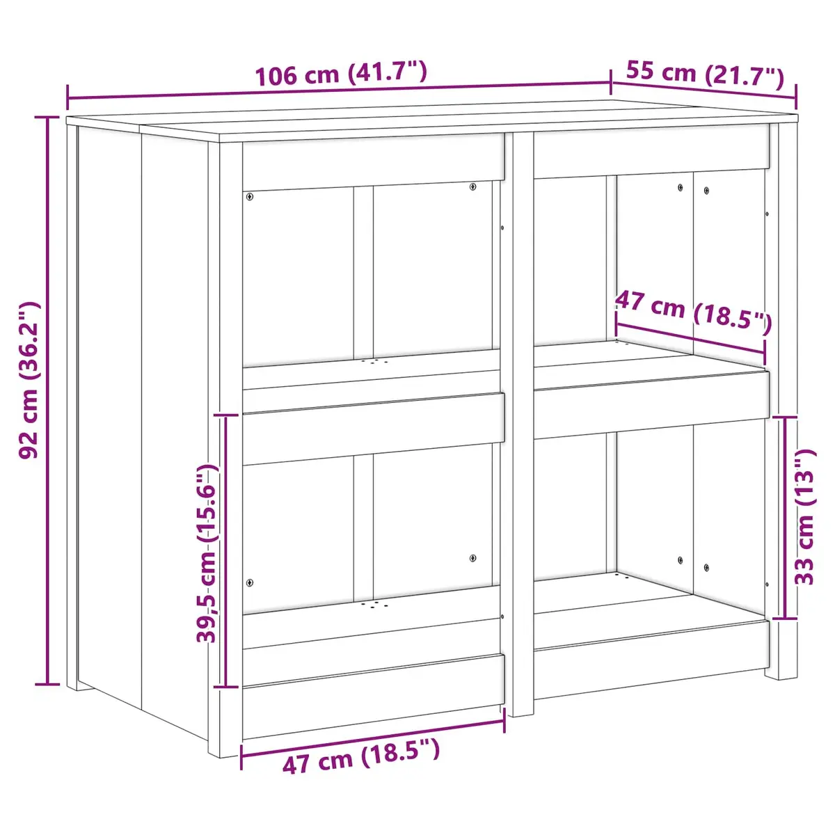 Kitchen Cabinet with Shelf Brown Oak Modern Storage Cupboard 106 x 55 x 92 cm
