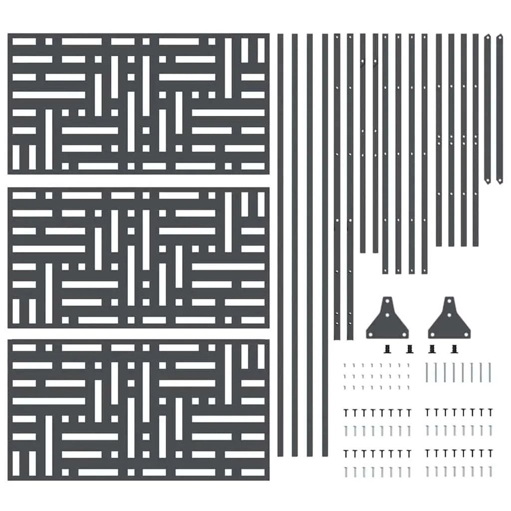 Garden Privacy Screen 100x50x180cm Steel Outdoor Fence Panel Barrier Cut-Out