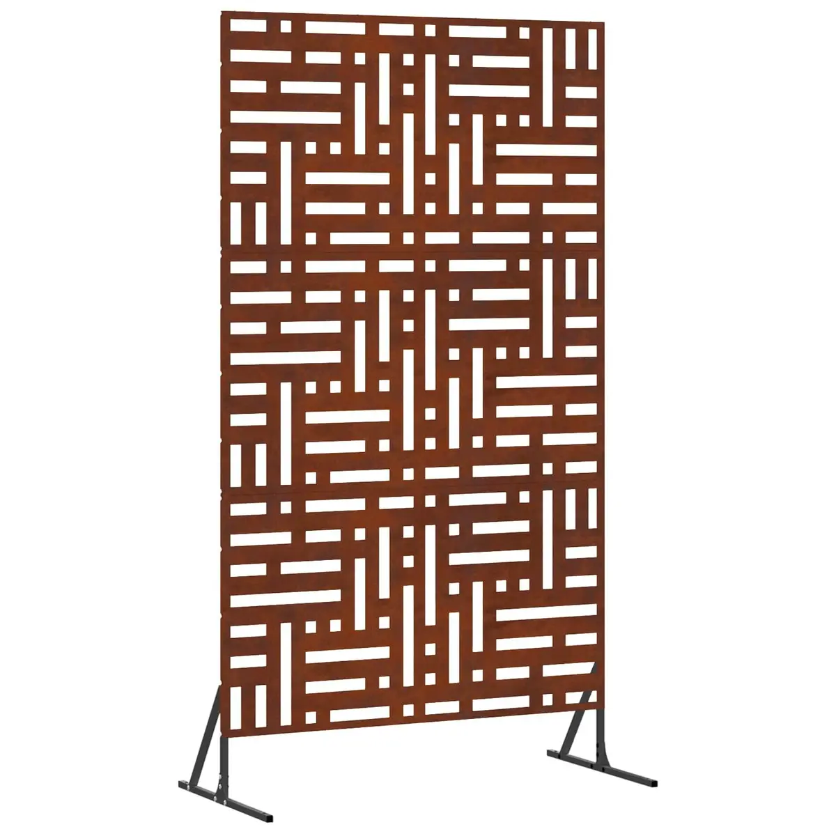 Garden Privacy Screen 100x50x180cm Steel Cut-Out Design Outdoor Fence Panel