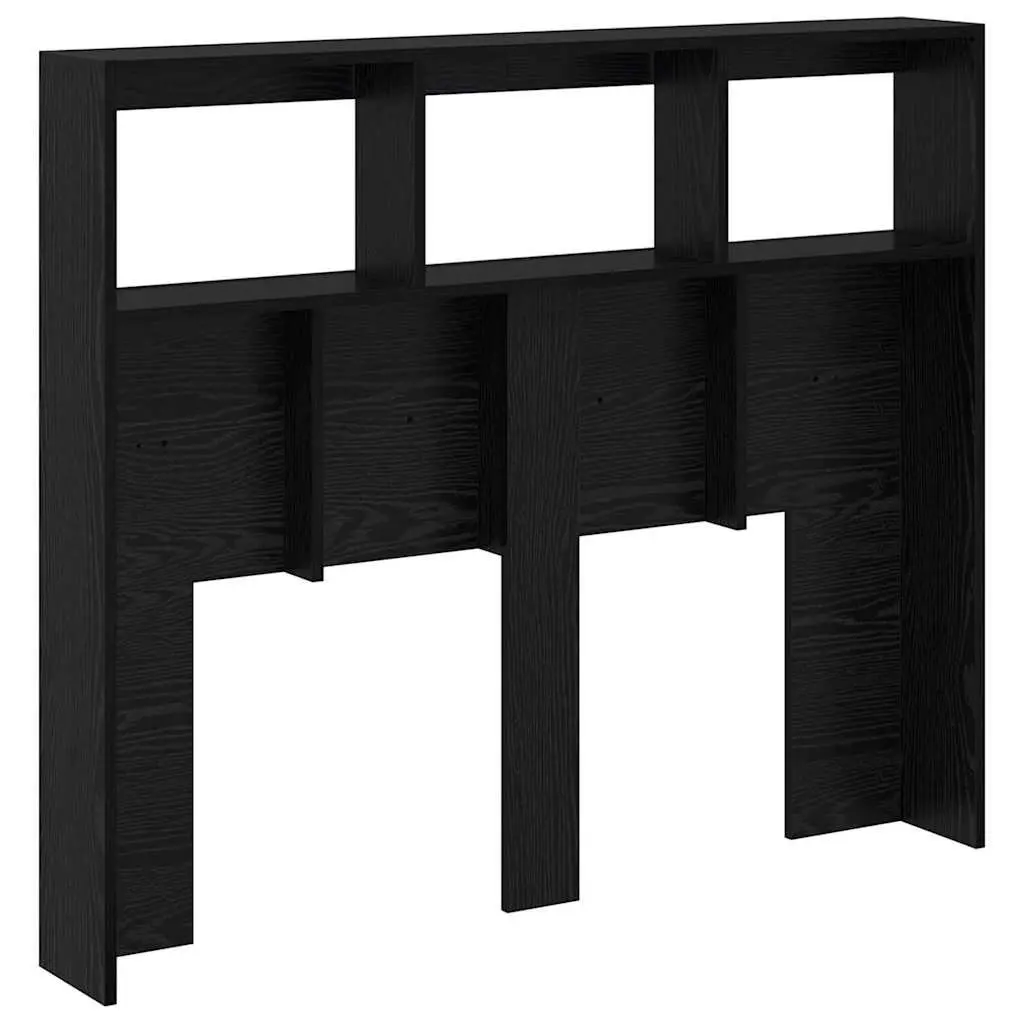 Headboard Black Oak Engineered Wood USB LED Light Contemporary 120cm Bedroom