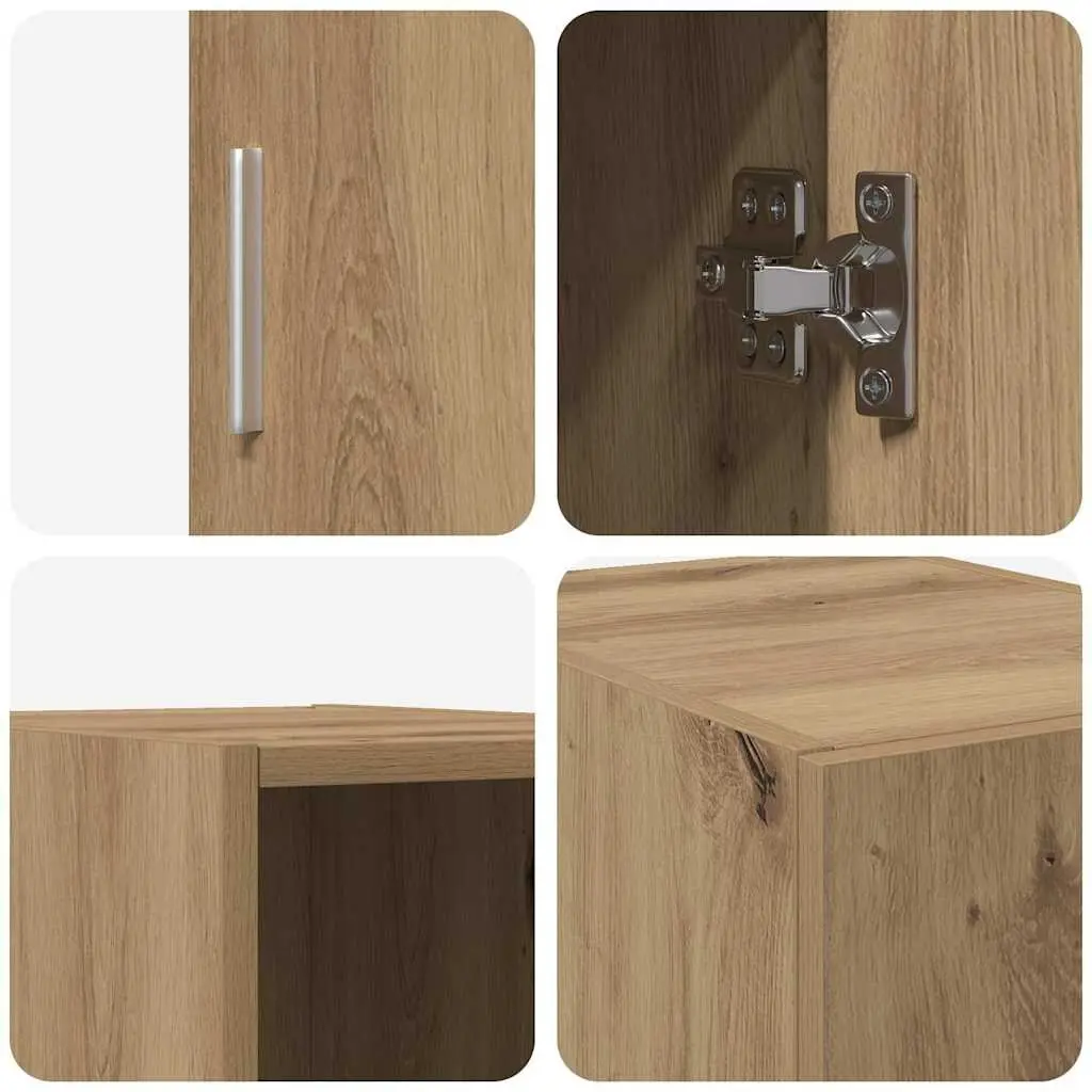 Wall-Mounted Cabinet Brown Modern Storage Furniture 30 x 42.5 x 39.5 cm