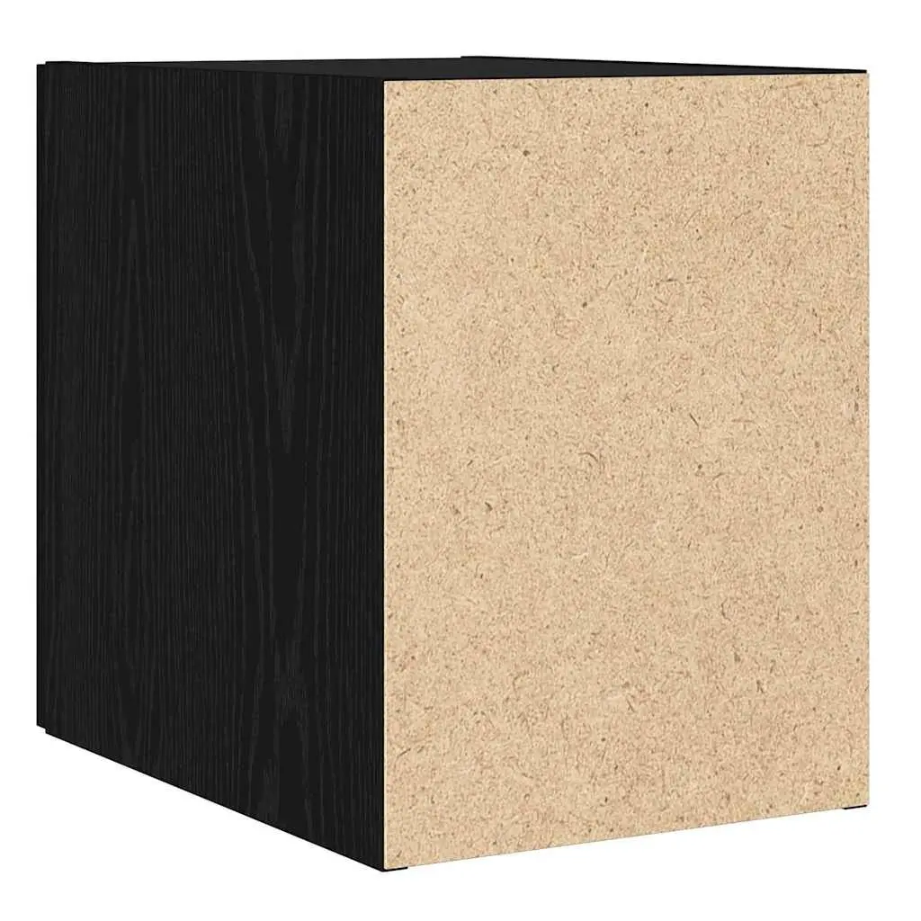 Wall-Mounted Cabinet Black Oak Storage Furniture Living Room Dining Area Display