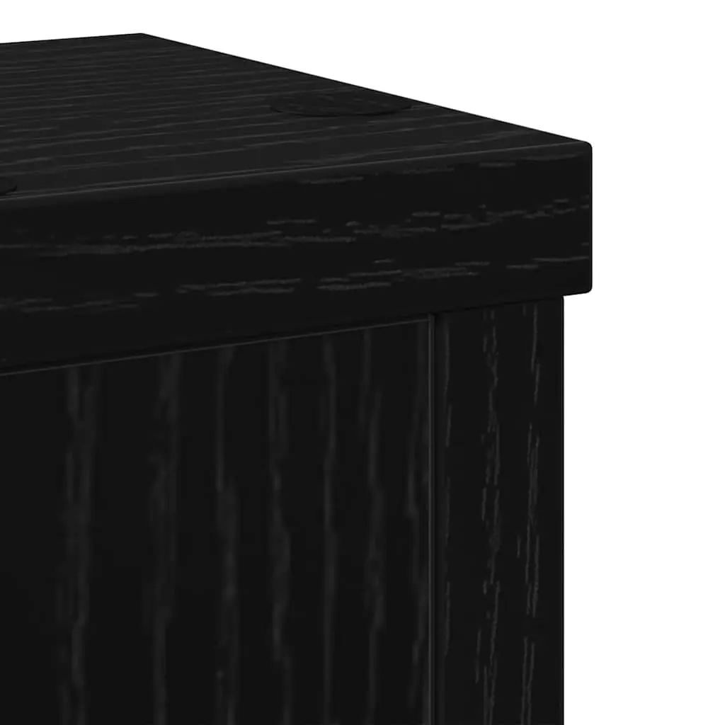Plant Stand Black Modern Engineered Wood Indoor Outdoor Garden Display 2 Piece