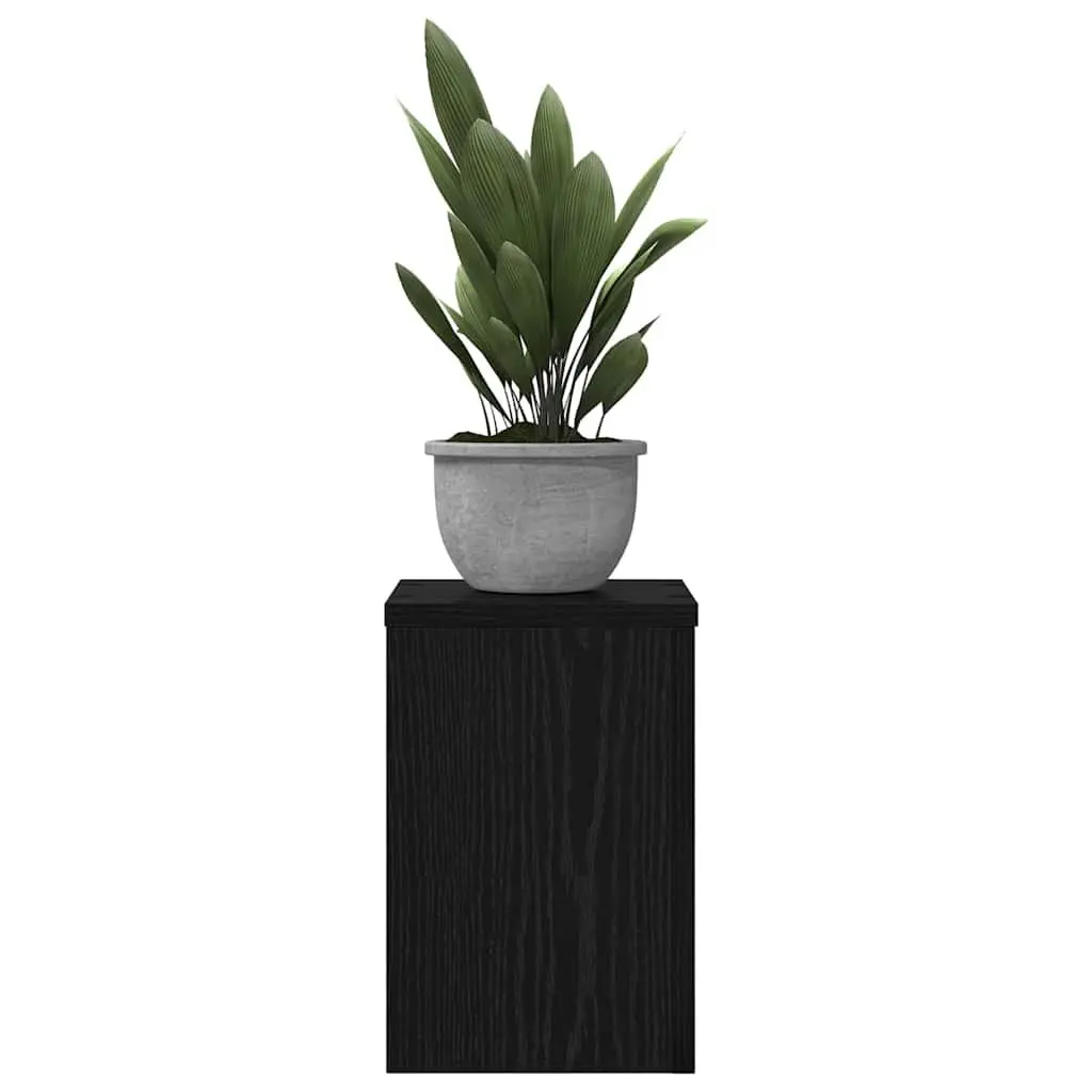 Plant Stand Black Engineered Wood Indoor Outdoor 20x20x30cm 2 Piece