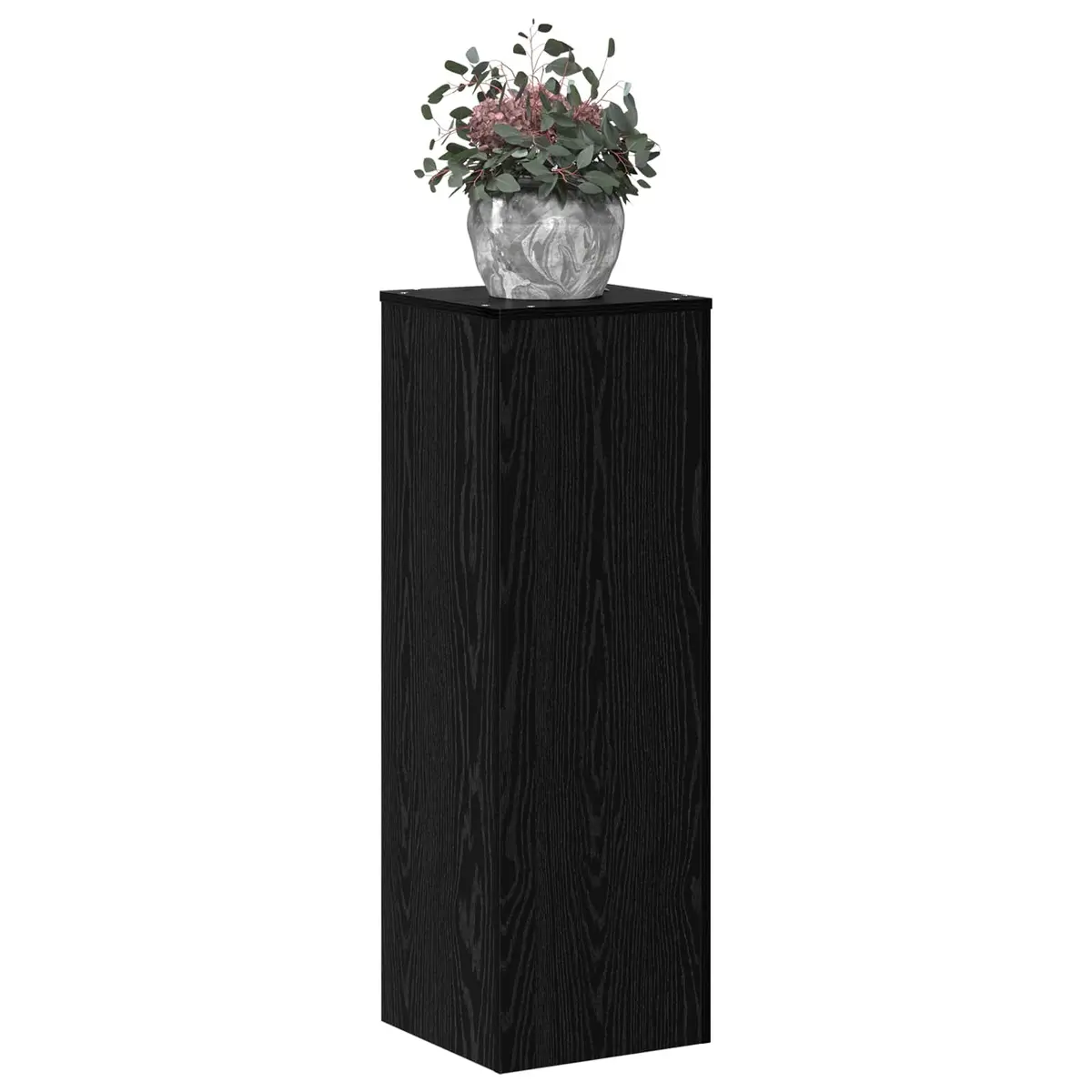 Plant Stand Black Oak Rectangular 33x33x100cm Modern Display Indoor Outdoor Garden Balcony