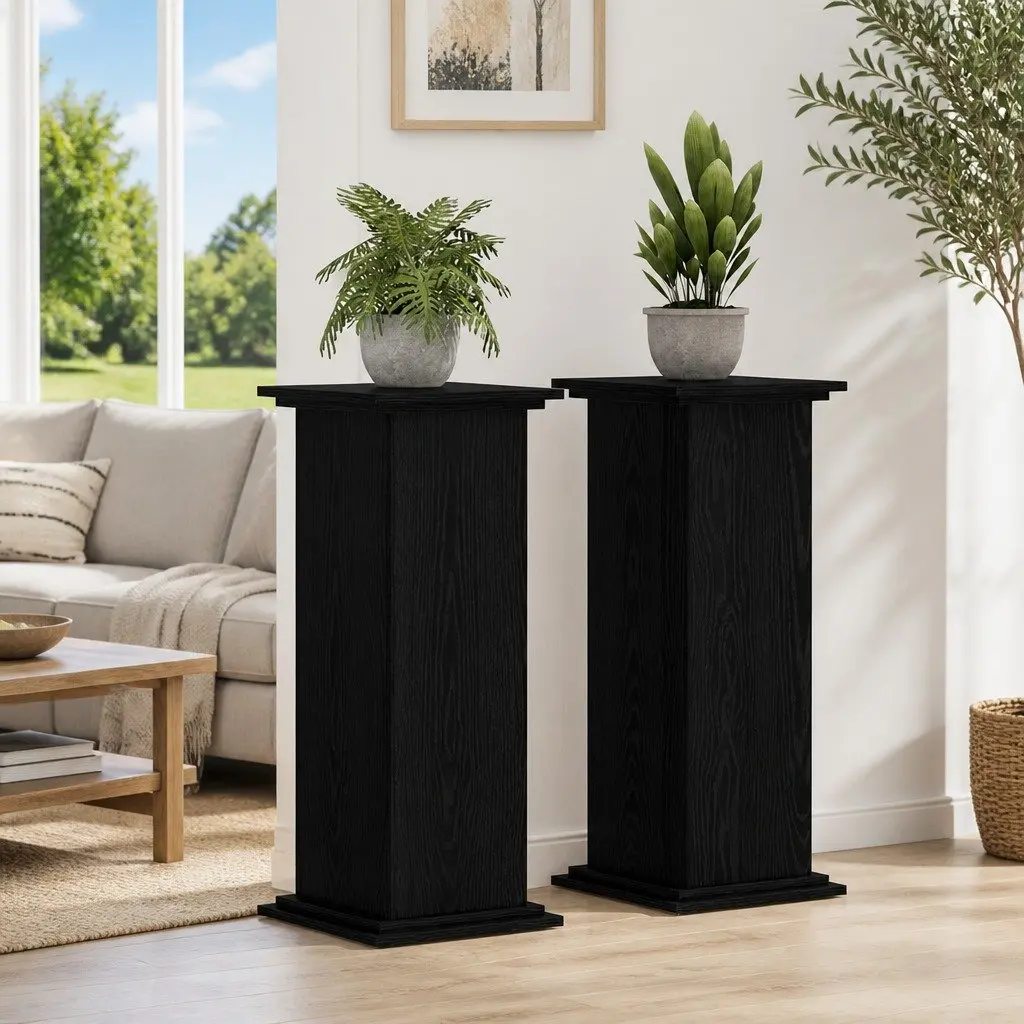 Black Oak Plant Stand 33x33x80cm for Plant Lovers