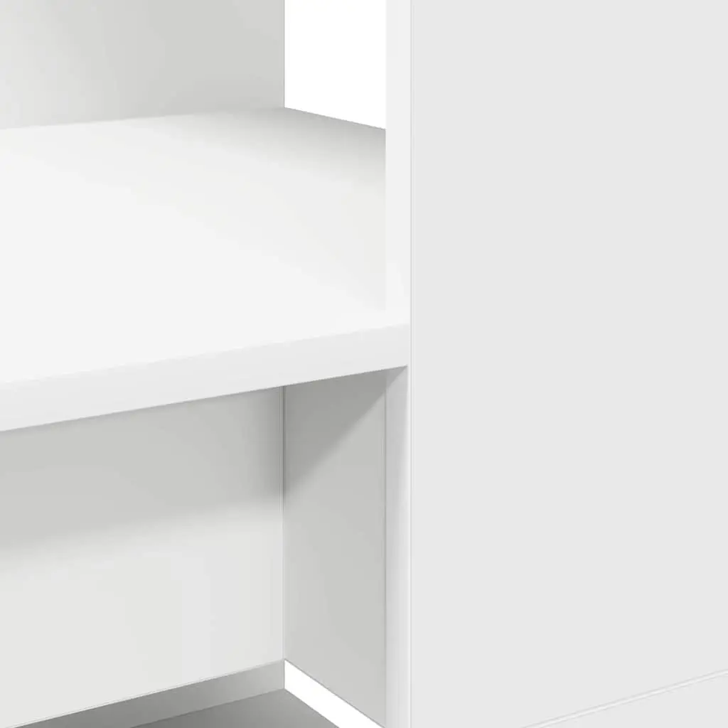 Study Desk with Shelves White 113x54x120cm Modern Office Workspace Storage