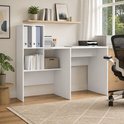 Your Ideal White Engineered Wood Desk with Storage Options