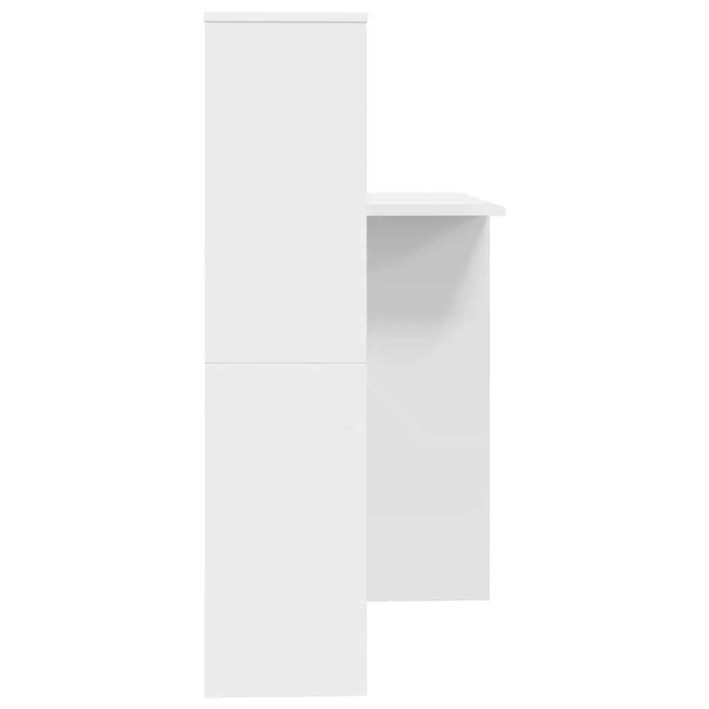 Engineered Wood Desk with Storage Shelves White 131.5x50x106.5cm